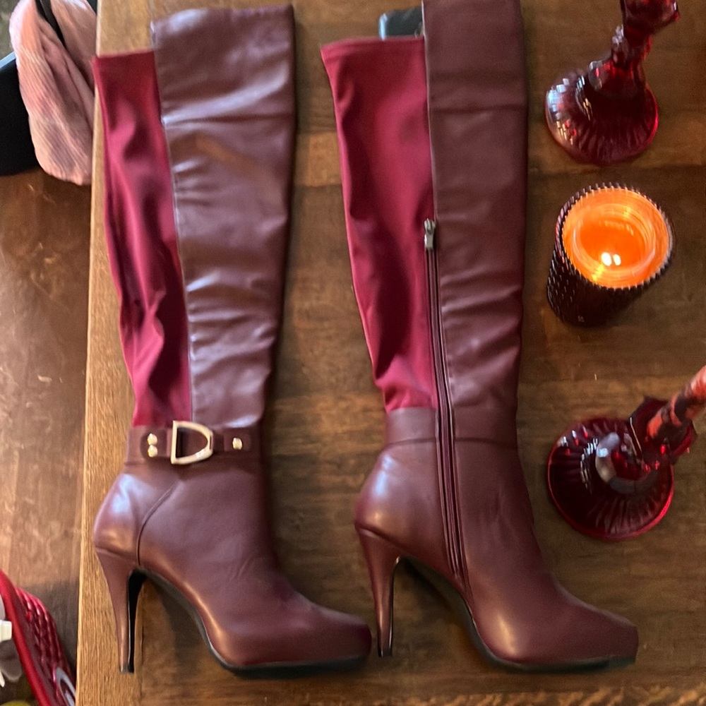 Women’s knee high boots size 9 1/2. Burgundy/Wine color. Brand new never worn
